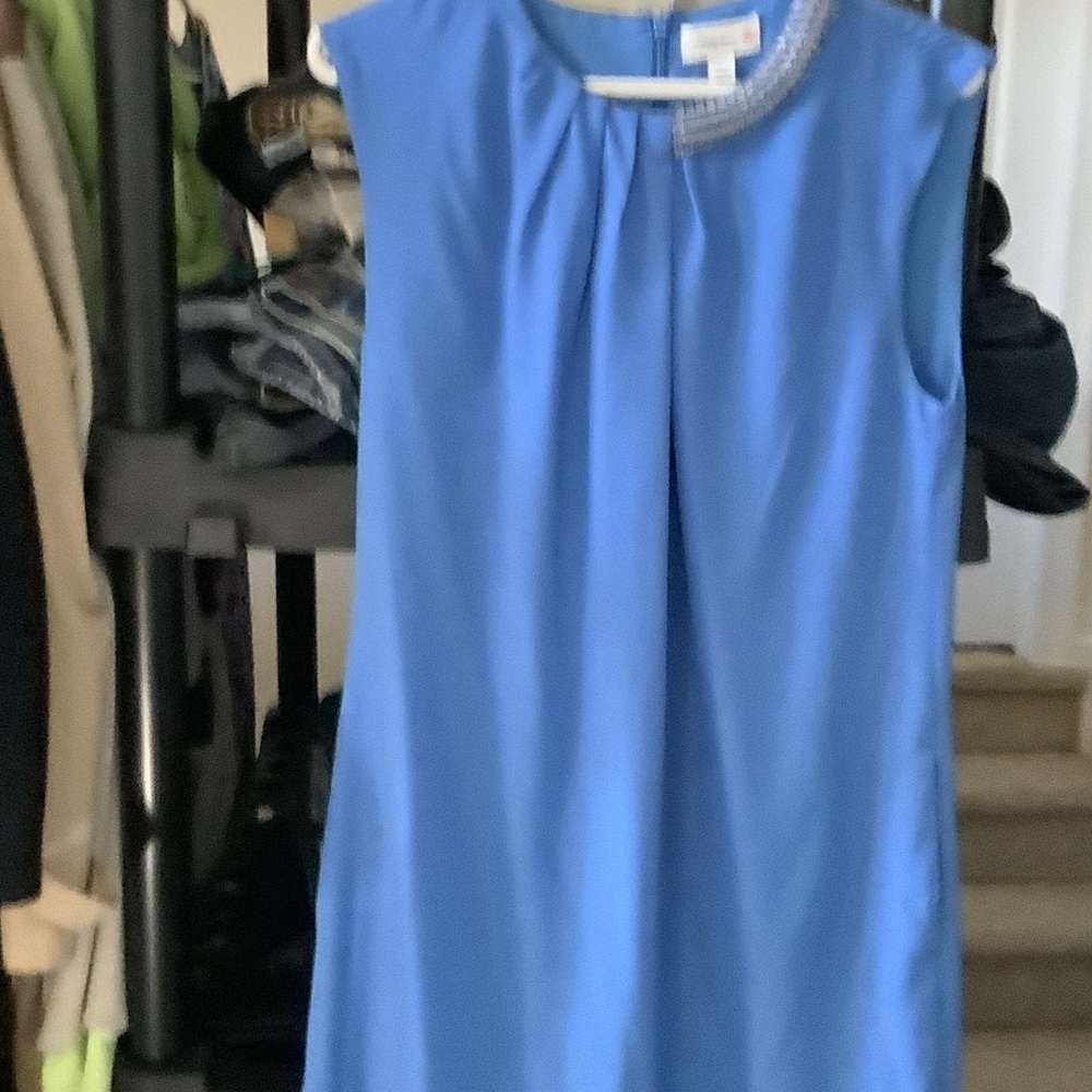 Phillip Lim Sleeveless‎ Beaded-Neck Midi Dress in Blue